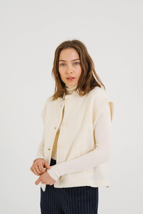 Image of 1-Chaleco Sonny Wool Lana Blanco