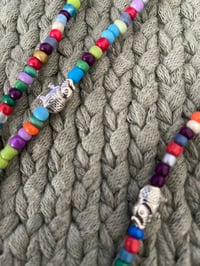 Image 3 of 22" Vibrant Multicolored Bead Necklace with Elephant Charms