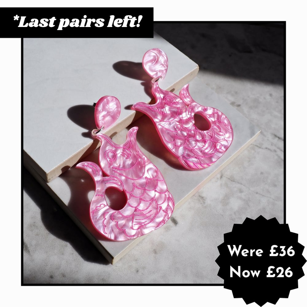 Image of Statement Gluggle Jug Acrylic Earrings - Blue or Pink