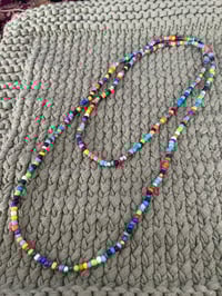 Image 1 of 40" Elastic Multicolored Beaded Necklace
