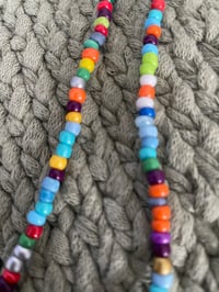 Image 2 of 40" Elastic Multicolored Beaded Necklace