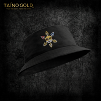 Taíno Gold Emblem Bucket Cap | Black