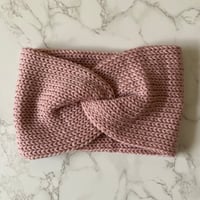Image 1 of Knit Ear Warmer/Headband - Pink - Handmade