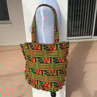 Image 1 of Handmade African Print Tote Bag - Kente