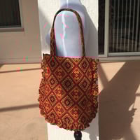 Image 1 of Handmade African Print Tote Bag - Tribal Diamonds