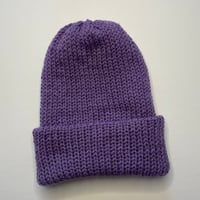 Image 1 of Double Layer Knit Beanie - 100% Wool - Lilac