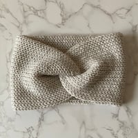 Image 1 of Knit Ear Warmer/Headband - Cream - Handmade