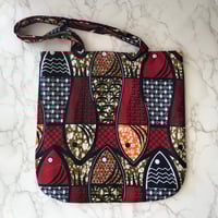 Image 2 of Handmade Red Ankara Tote Bag - African Print