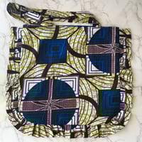 Image 2 of Handmade Blue Ankara Ruffle Tote Bag - African Print