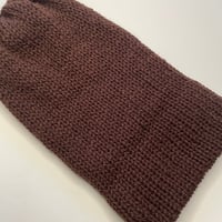 Image 2 of Double Layer Knit Beanie - 100% Wool - Dark Brown