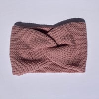 Image 3 of Knit Ear Warmer/Headband - Pink - Handmade