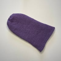 Image 3 of Double Layer Knit Beanie - 100% Wool - Lilac