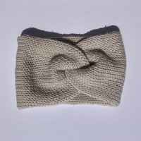 Image 3 of Knit Ear Warmer/Headband - Cream - Handmade