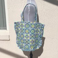 Image 3 of Handmade Floral Ruffle Tote Bag