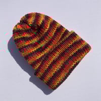 Image 3 of Double Layer Knit Beanie - 100% Wool - Fall Multicolor