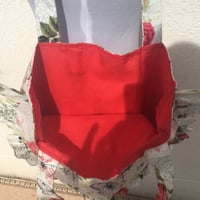 Image 4 of Handmade Butterflies and Roses Ruffle Tote Bag