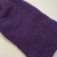 Image 4 of Double Layer Knit Beanie - 100% Wool - Royal Purple