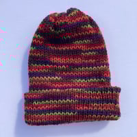 Image 1 of Double Layer Knit Beanie - 100% Wool - Harvest Multicolor