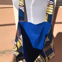 Image 4 of Handmade Blue Ankara Tote Bag - African Print