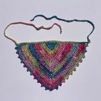 Image 1 of Crochet Cotton Bandana - Pink Green Purple