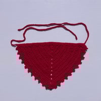 Image 1 of Crochet Cotton Bandana - Apple Red
