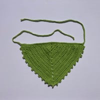 Image 1 of Crochet Cotton Bandana - Green Apple