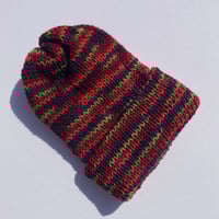 Image 2 of Double Layer Knit Beanie - 100% Wool - Harvest Multicolor