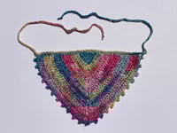 Image 2 of Crochet Cotton Bandana - Pink Green Purple