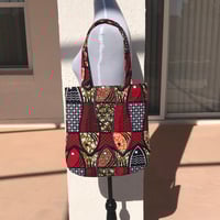 Image 5 of Handmade Red Ankara Tote Bag - African Print