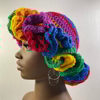 Image 2 of Ruffle Brim Crochet Hat - Rainbow Wish
