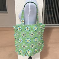 Image 5 of Handmade Green Floral Ruffle Tote Bag