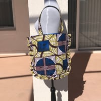 Image 5 of Handmade Blue Ankara Ruffle Tote Bag - African Print