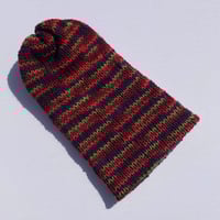 Image 3 of Double Layer Knit Beanie - 100% Wool - Harvest Multicolor