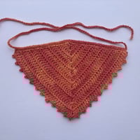 Image 1 of Crochet Cotton Bandana - Orangey