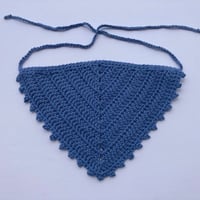 Image 1 of Crochet Cotton Bandana - Stone Wash