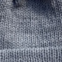 Image 3 of Double Layer Knit Beanie - 100% Wool - Light Gray
