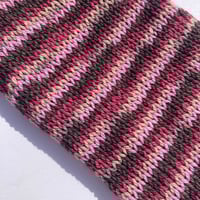 Image 4 of Double Layer Knit Beanie - 100% Wool - Rosewood Multicolor