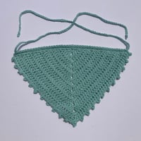 Image 1 of Crochet Cotton Bandana - Light Green