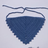 Image 2 of Crochet Cotton Bandana - Stone Wash