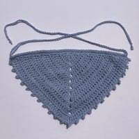 Image 1 of Crochet Cotton Bandana - Shell Blue