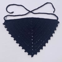Image 1 of Crochet Cotton Bandana - Black