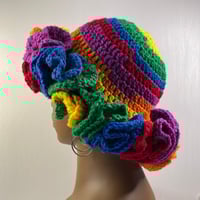 Image 5 of Ruffle Brim Crochet Hat - Rainbow Wish