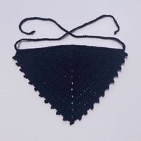 Image 2 of Crochet Cotton Bandana - Black