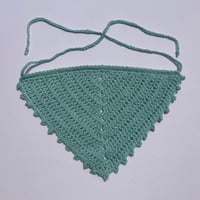 Image 2 of Crochet Cotton Bandana - Light Green