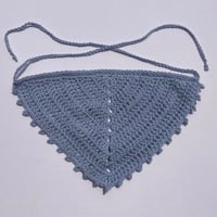 Image 2 of Crochet Cotton Bandana - Shell Blue