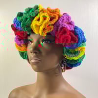 Image 7 of Ruffle Brim Crochet Hat - Rainbow Wish