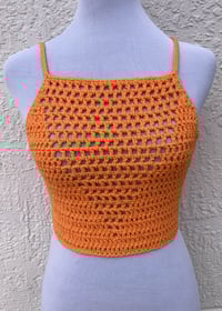 Image 1 of Bright Orange Crochet Valerie Top - Small