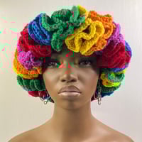 Image 8 of Ruffle Brim Crochet Hat - Rainbow Wish