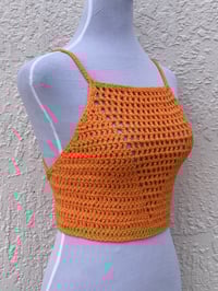 Image 2 of Bright Orange Crochet Valerie Top - Small