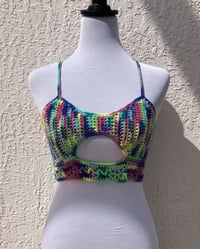 Image 1 of Psychedelic Crochet Sneak A Peek Top